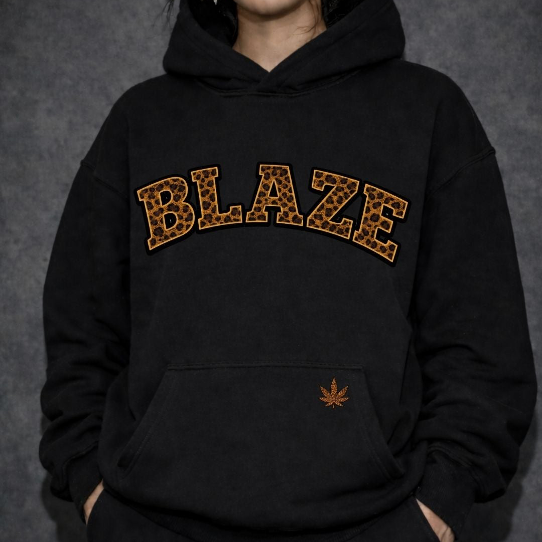 BLAZE – Leo Print Oversized Hoodie