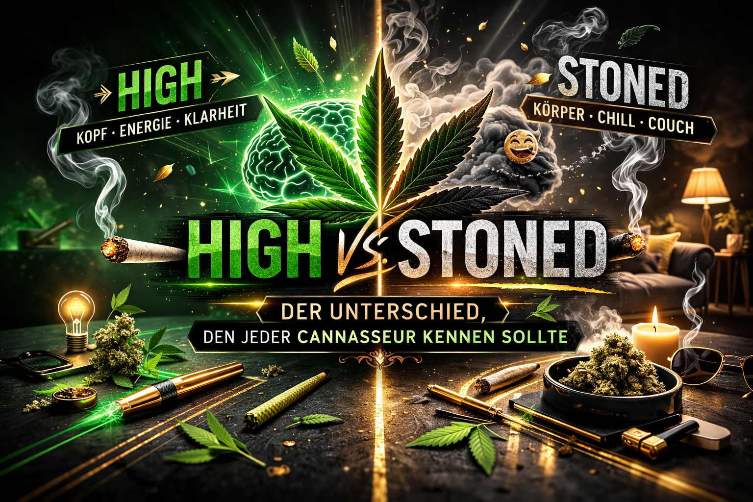 Unterschied zwischen High und Stoned – Cannabis Wirkung erklärt – Cannasseur Guide Blog von Blaze Bae