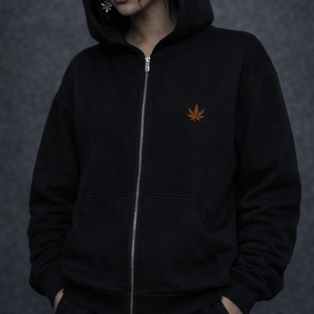 LEO PRINT HANFBLATT - Zipper Hoodie MarketPrint