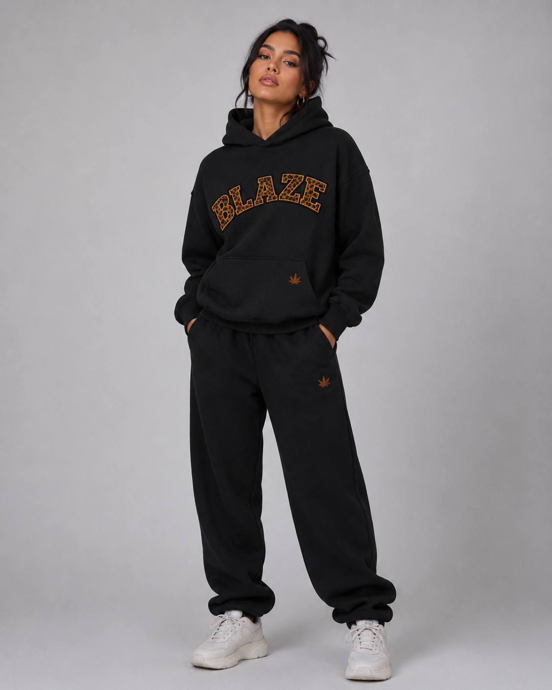 BLAZE – Leo Print Oversized Hoodie