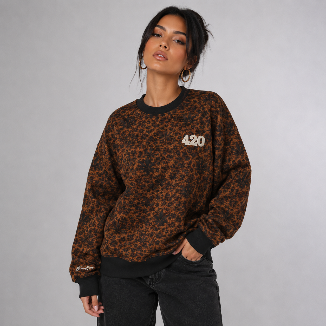 CANNABIS LEOPRINT -Sweatshirt