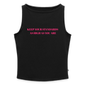 KEEP YOUR STANDARDS AS HIGH AS YOU ARE Tank Top mit U-Boot-Ausschnitt - Schwarz