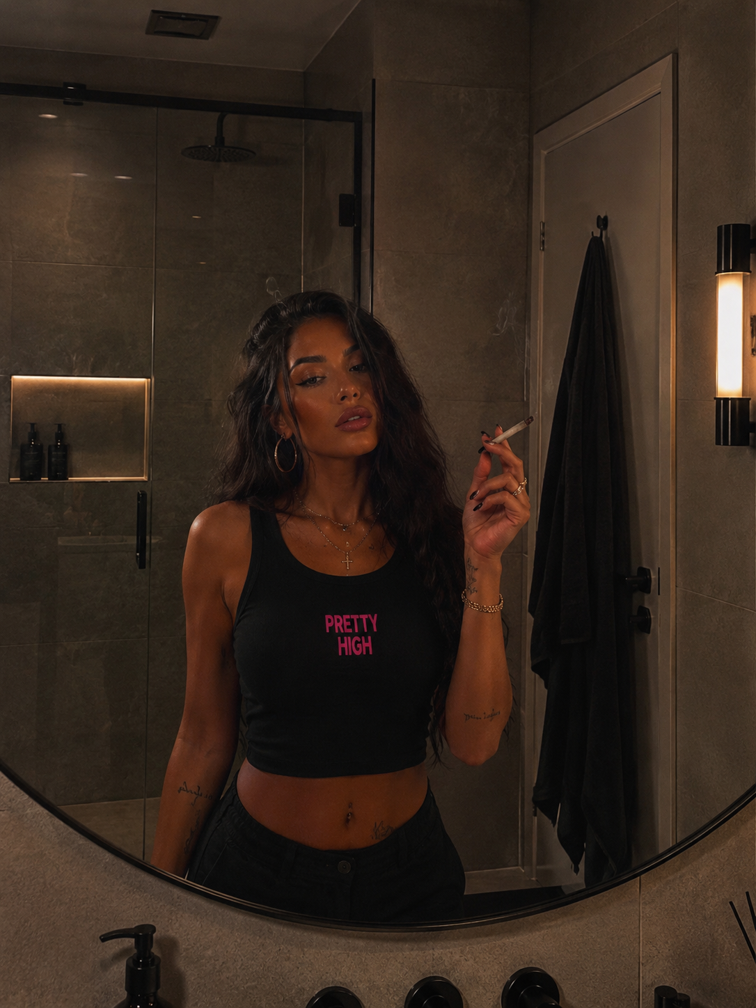 Pretty High Crop Top (mit Stick )