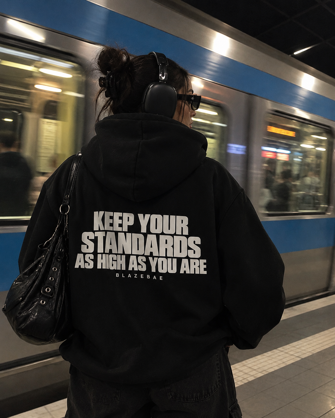 KEEP YOUR STANDARDS AS HIGH AS YOU ARE Oversized Zipper Hoodie
