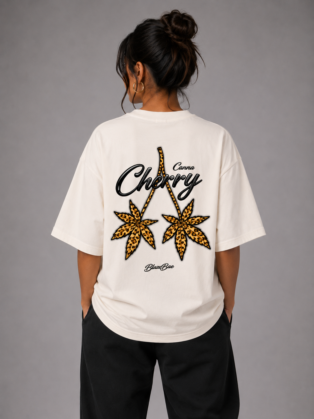 CANNA CHERRY – Leo Print Oversized Shirt