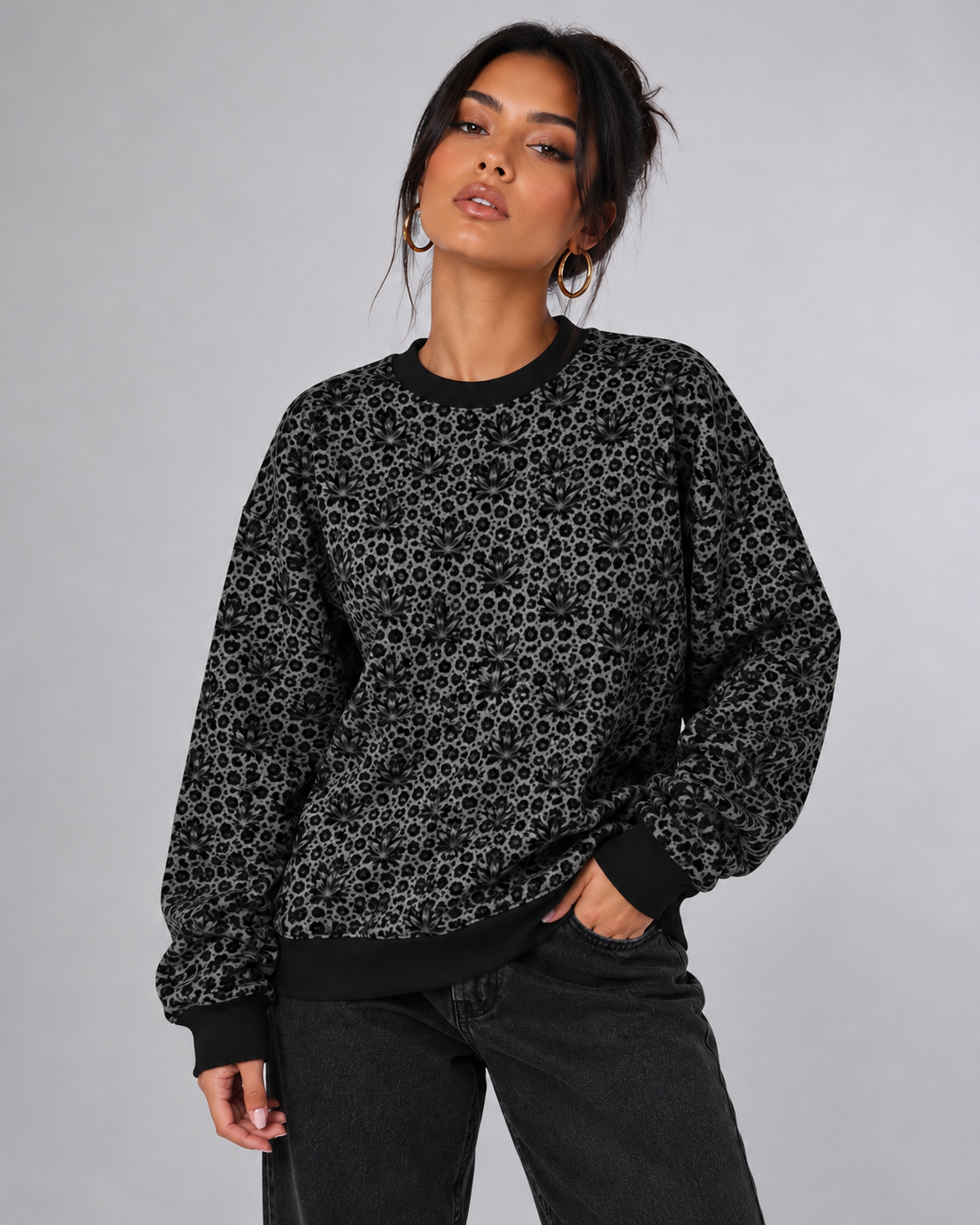 Leopard Haze Oversize Sweatshirt Damen | High on Leopard – BLAZEBAE