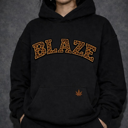 BLAZE – Leo Print Oversized Hoodie