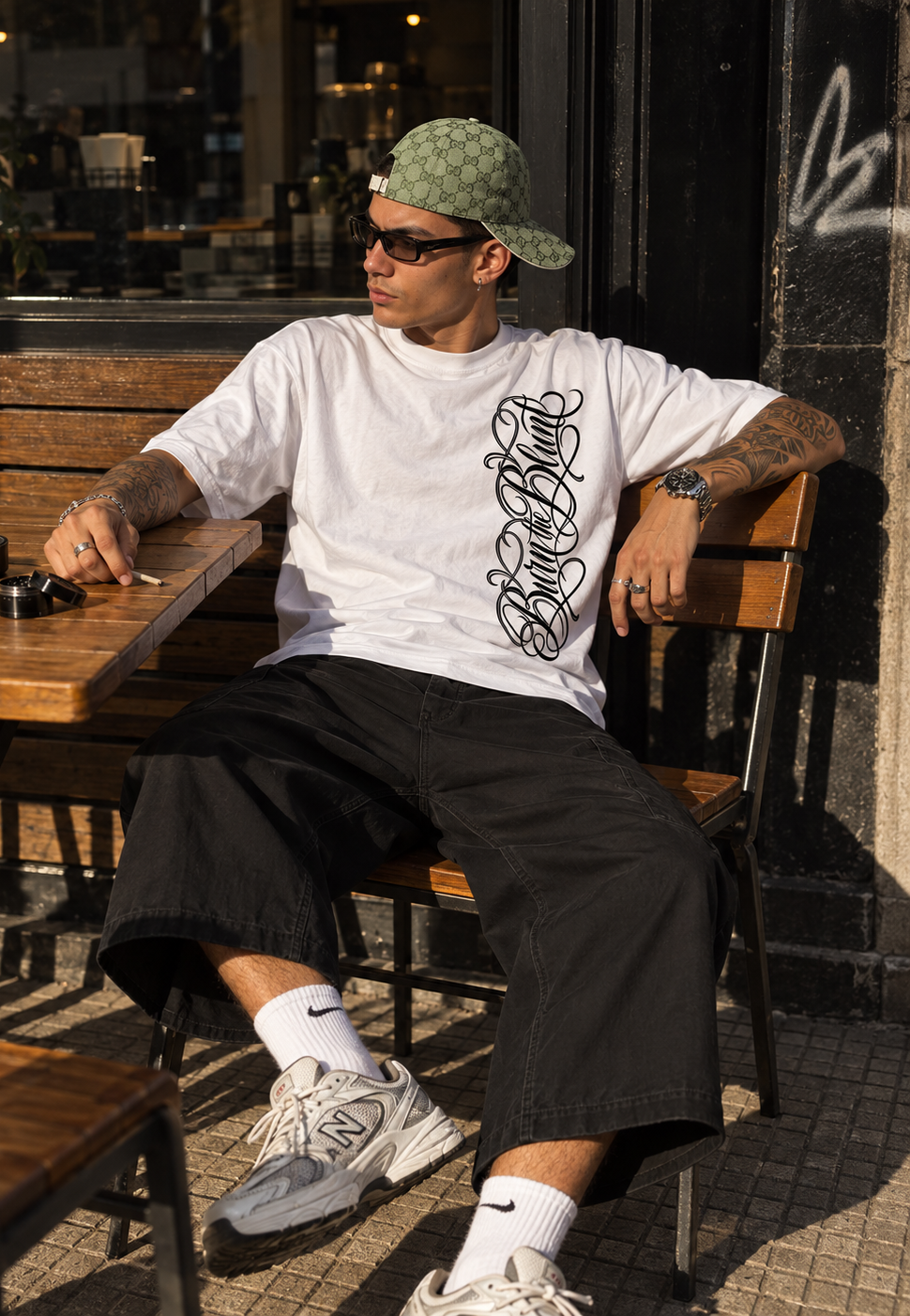 Burn the blunt Weiß T-shirt Oversize