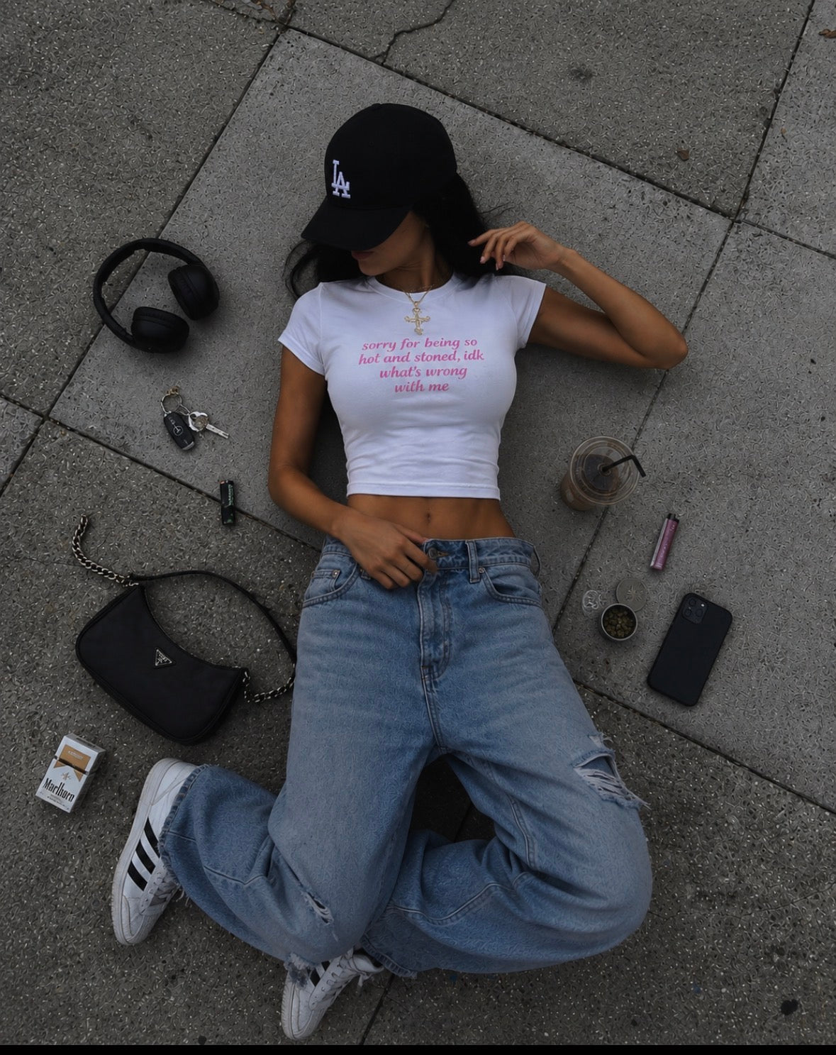 sorry for being so hot and stoned -Cropped Tee