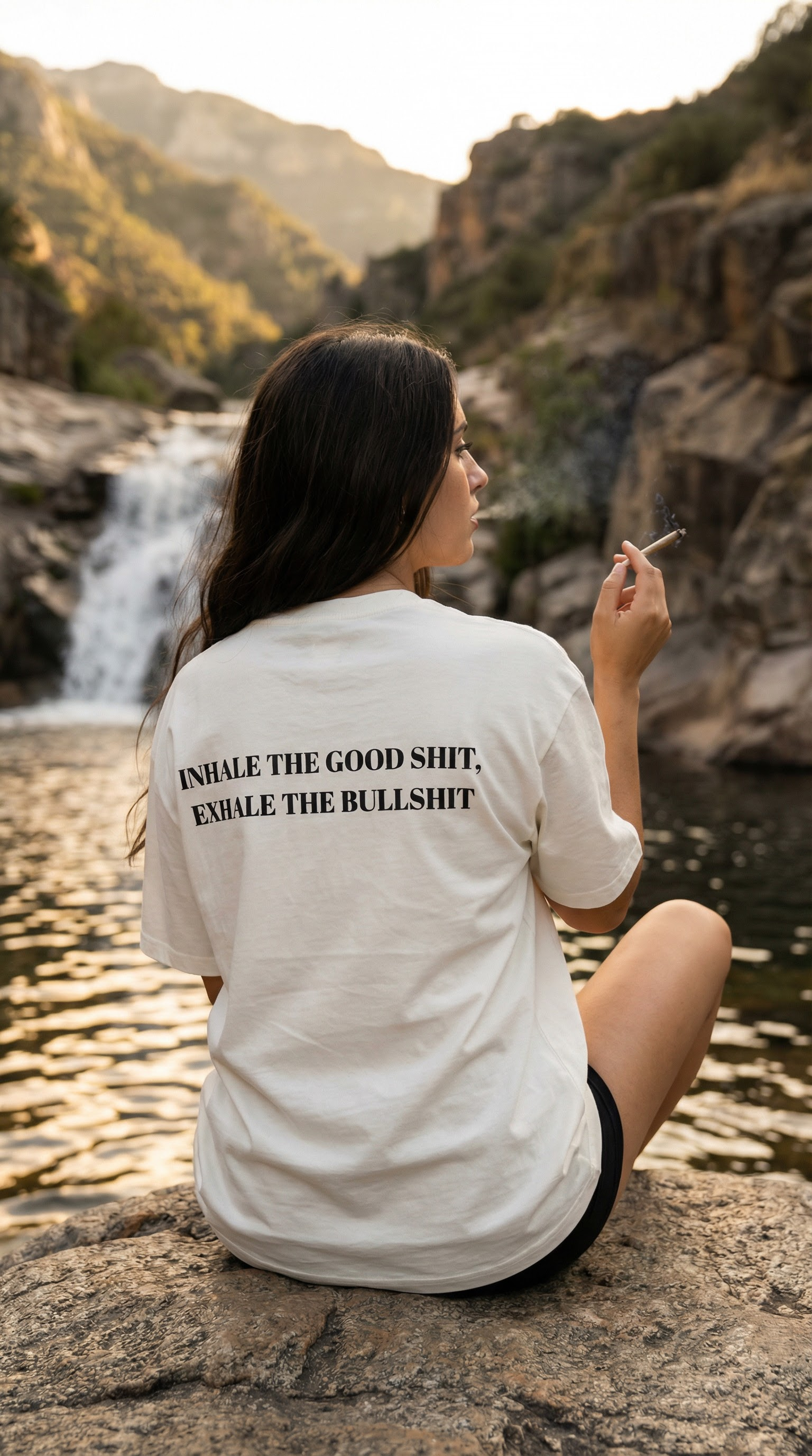 INHALE THE GOOD SHIT, EXHALE THE BULLSHIT– Cannabis T-Shirt | Oversize Shirt