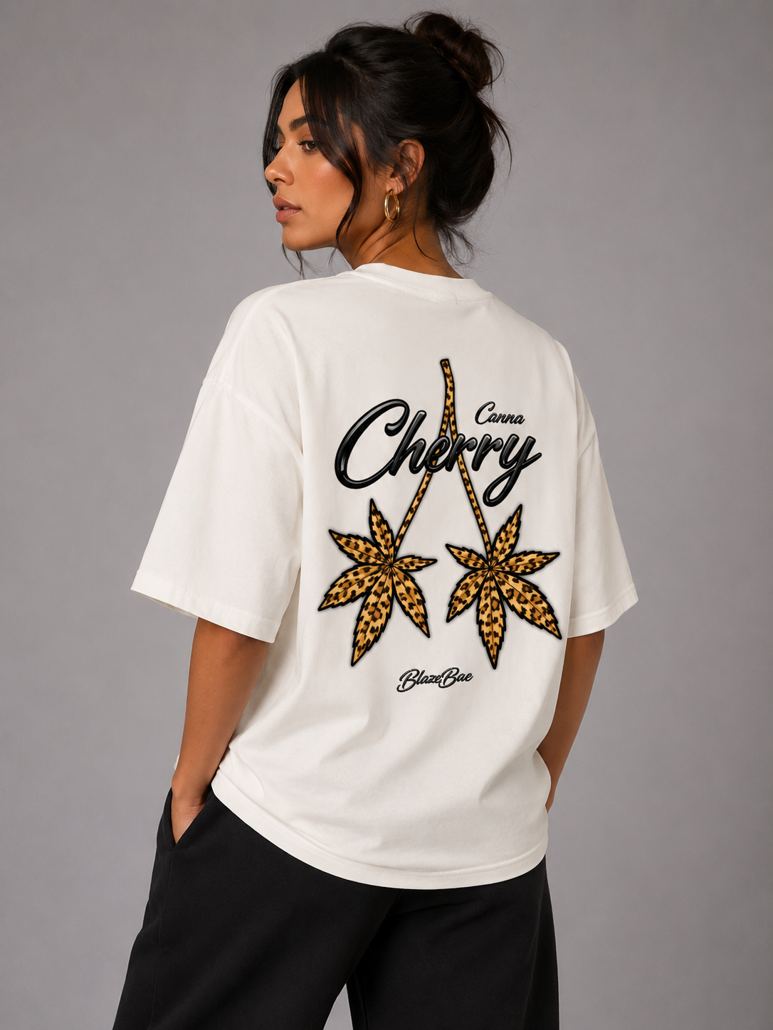 CANNA CHERRY – Leo Print Oversized Shirt