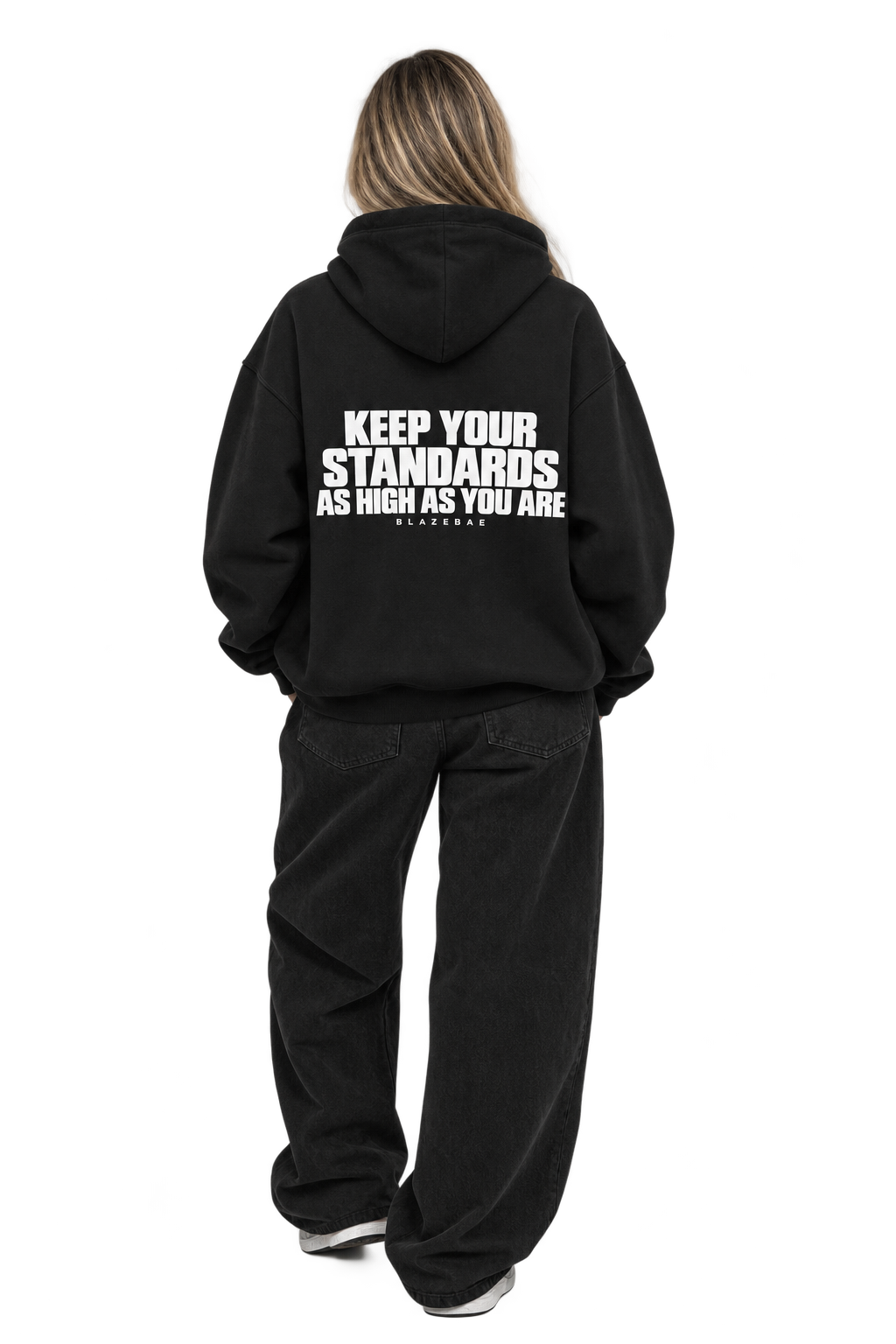 KEEP YOUR STANDARDS AS HIGH AS YOU ARE Oversized Zipper Hoodie