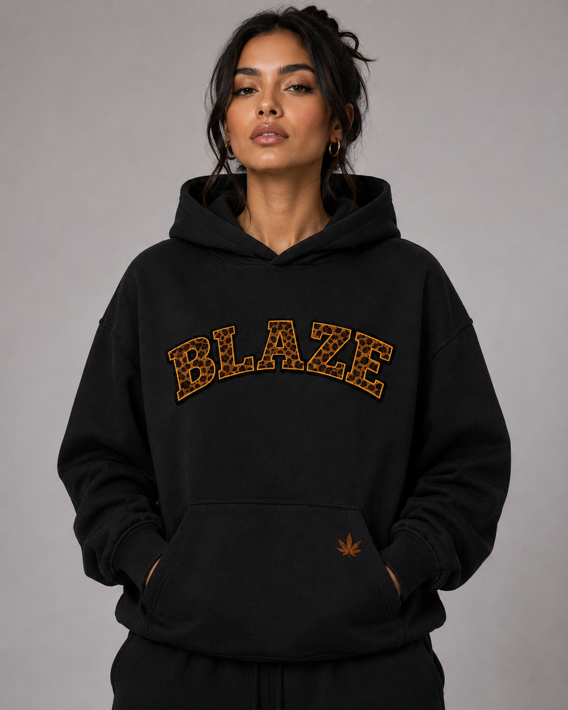 BLAZE – Leo Print Oversized Hoodie