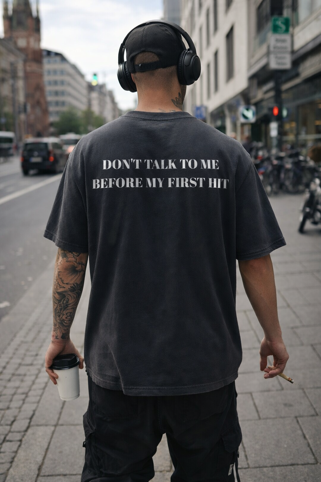 DONT TALK TO ME BEFORE MY FIRST HIT  Oversized Shirt