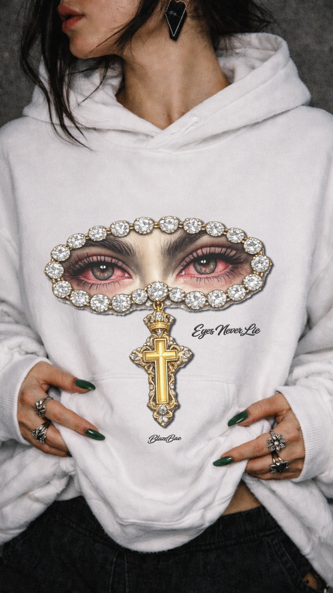 EYES NEVER LIE -   Oversized Hoodie