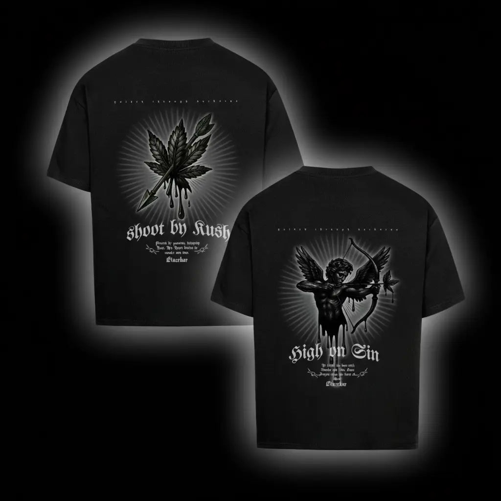 HIGH ON SIN × SHOOT BY KUSH – Dark Love Couple Drop (Black) - BlazeBae