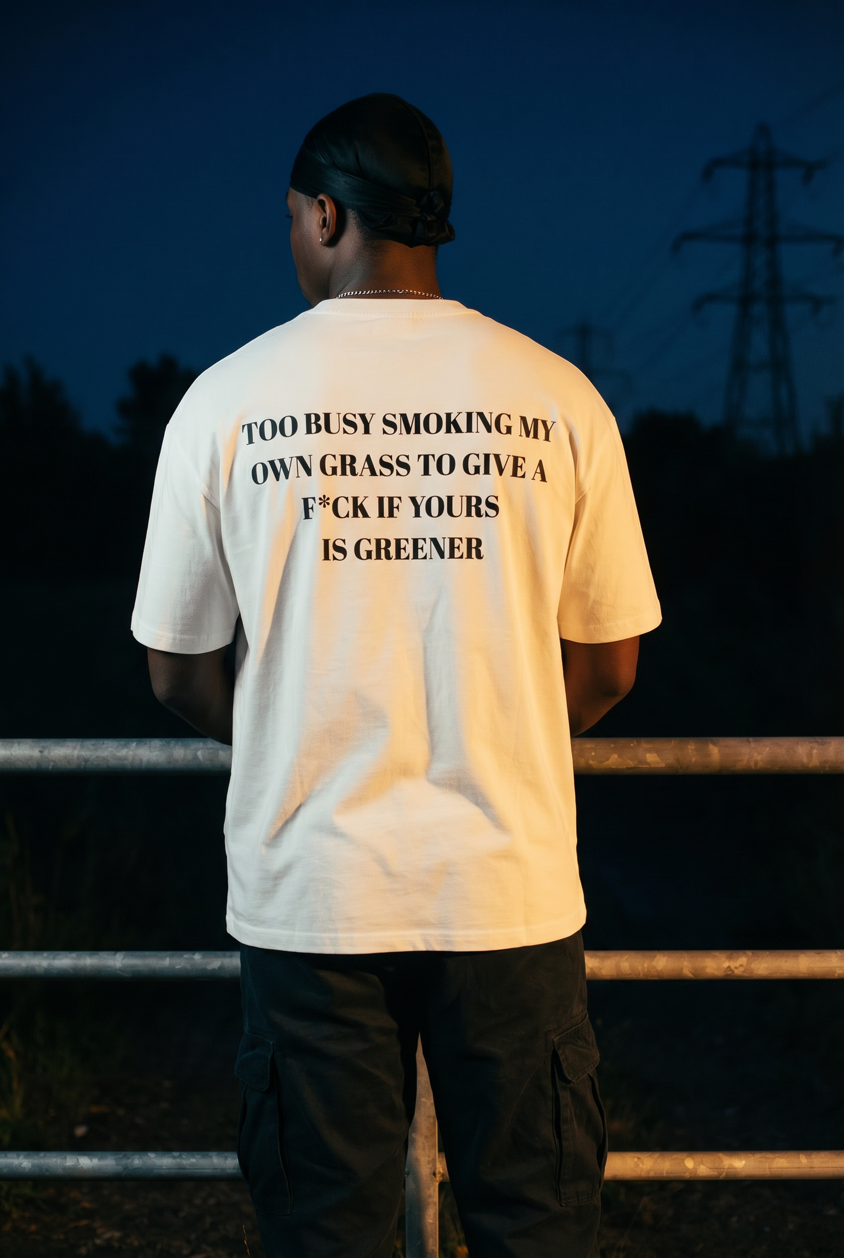 TOO BUSY SMOKING MY  OWN GRASS TO GIVE A  F*CK IF YOURS  IS GREENER - Oversized Shirt