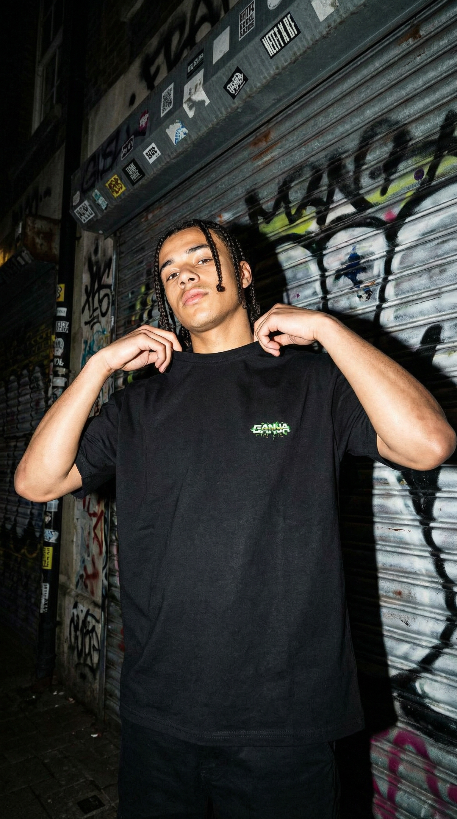 GANJA Backprint Oversized Shirt