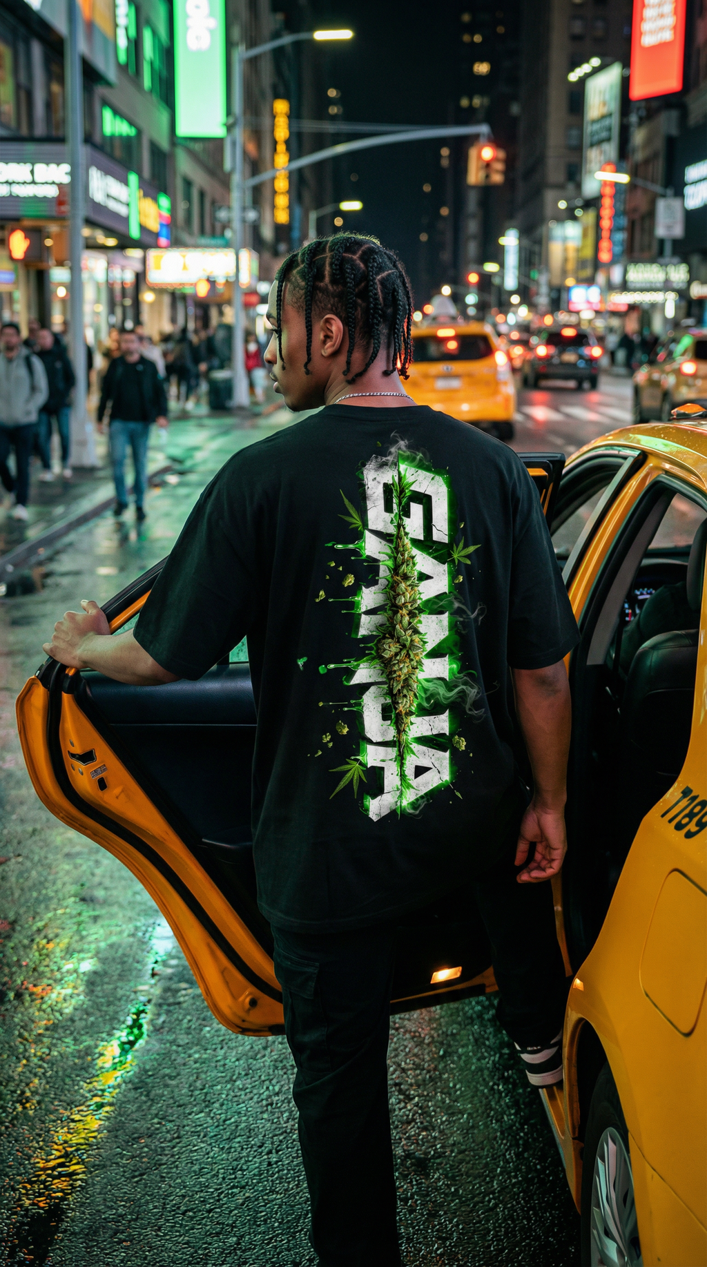 GANJA Backprint Oversized Shirt